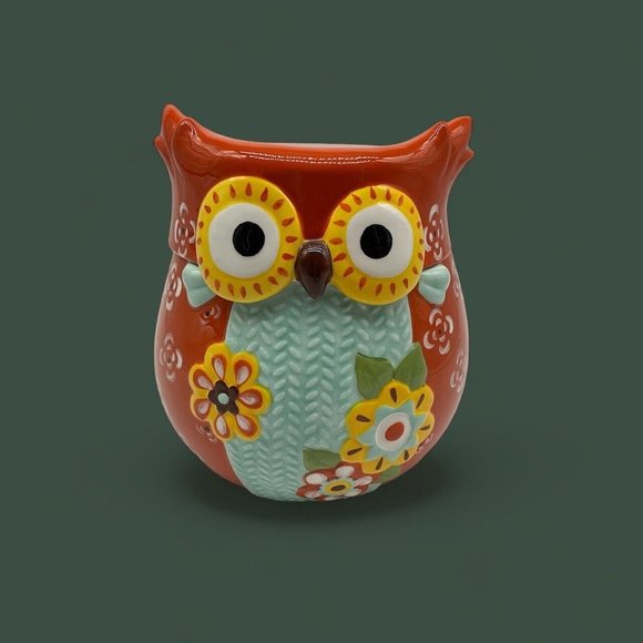 Colorful Owl Ceramic Cookie Jar Kitchen Storage Food Storage Farmhouse Decor - Picture 9 of 16